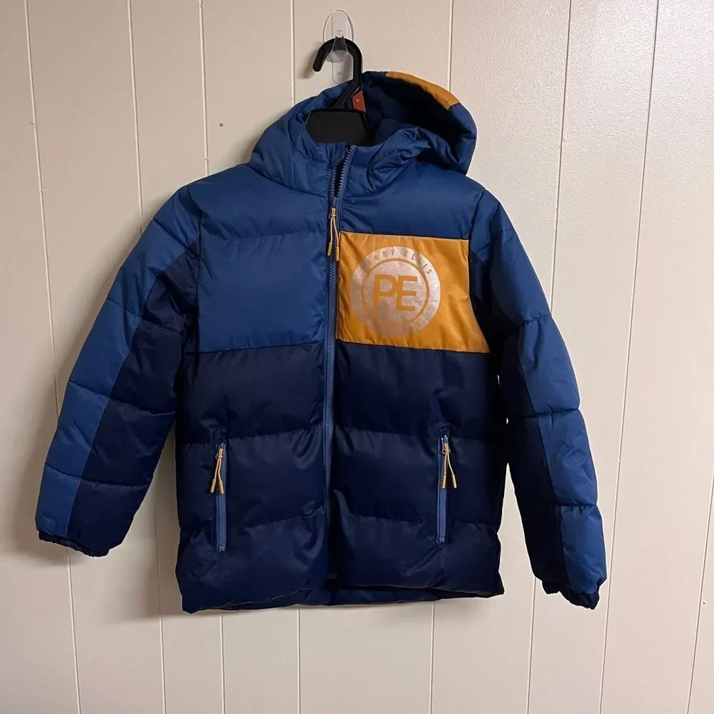 Perry Ellis Boys Puffer Jacket Fleece Linen Coat Sz 10/12